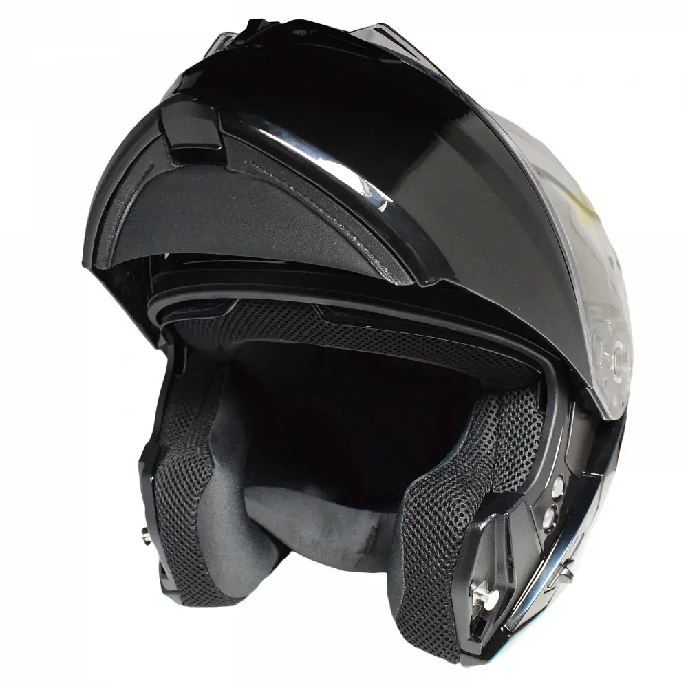 Přilba výklopná YOHE 938 Double Visor, (černá lesklá)