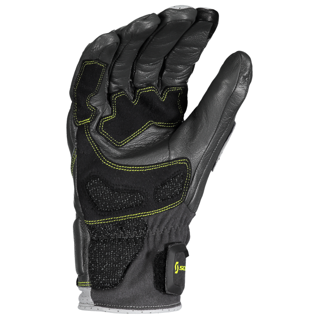 SCOTT Pánské kožené moto rukavice Sport ADV dark grey lime green