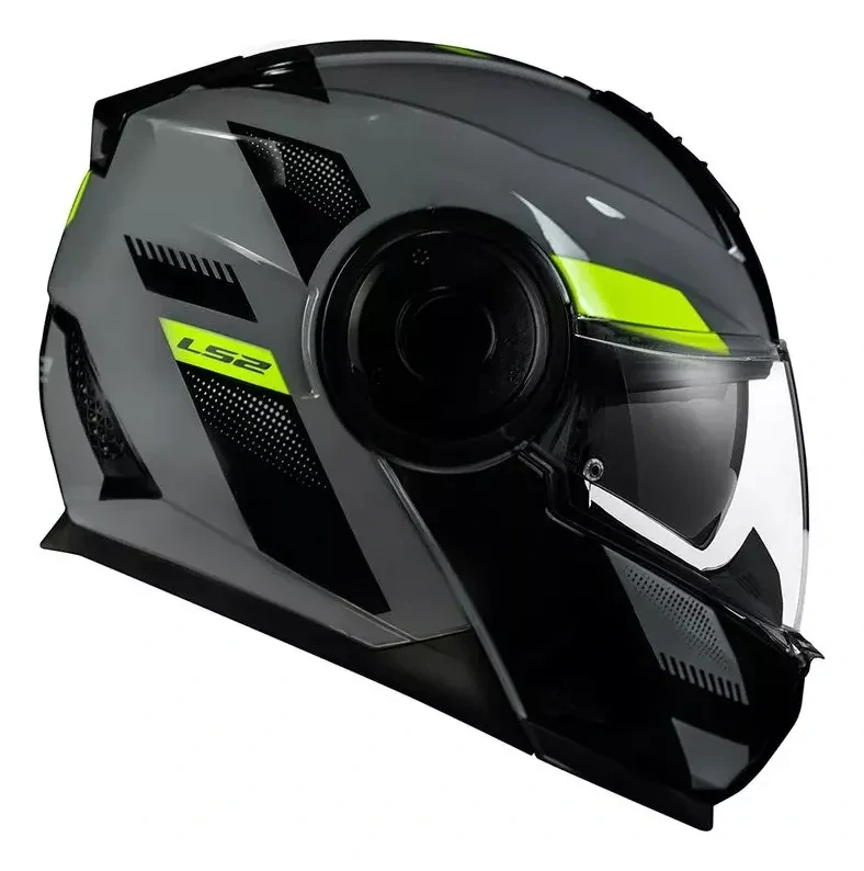 LS2 Výklopná moto přilba FF902 SCOPE Max Nardo grey H-V yellow