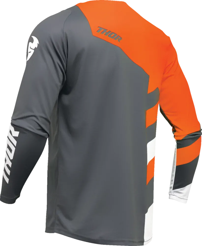 THOR dětský dres SECTOR CHECKER tm.šedá/oranžová