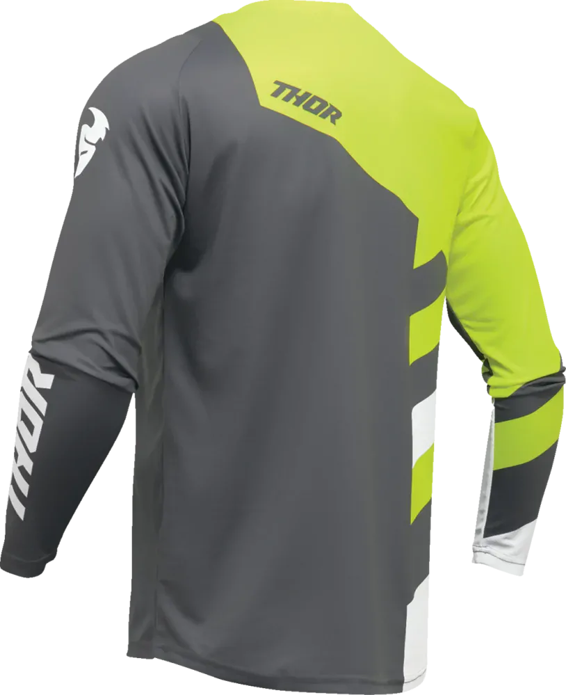 THOR dětský dres SECTOR CHECKER tm.šedá/žlutá