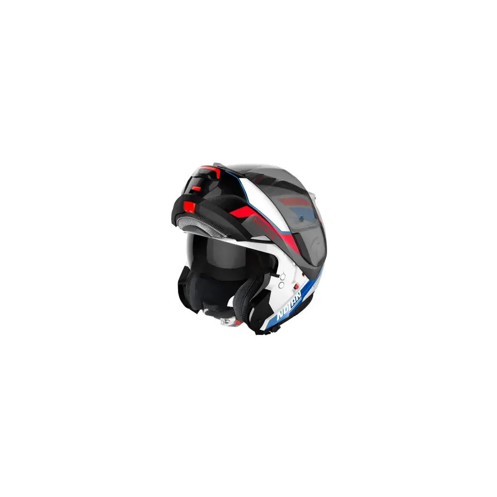 NOLAN Výklopná moto přilba N100-6 Surveyor Metal White Blue N-COM 24