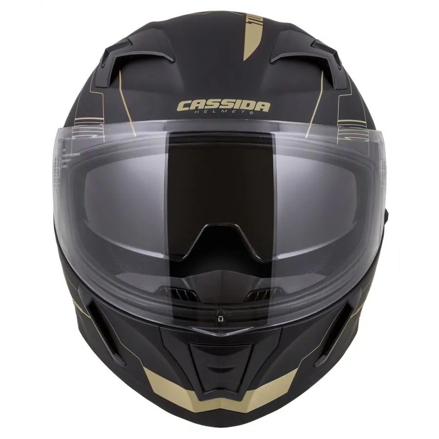 CASSIDA Integrální moto přilba  3.0 TURBOHEAD černá zlatá
