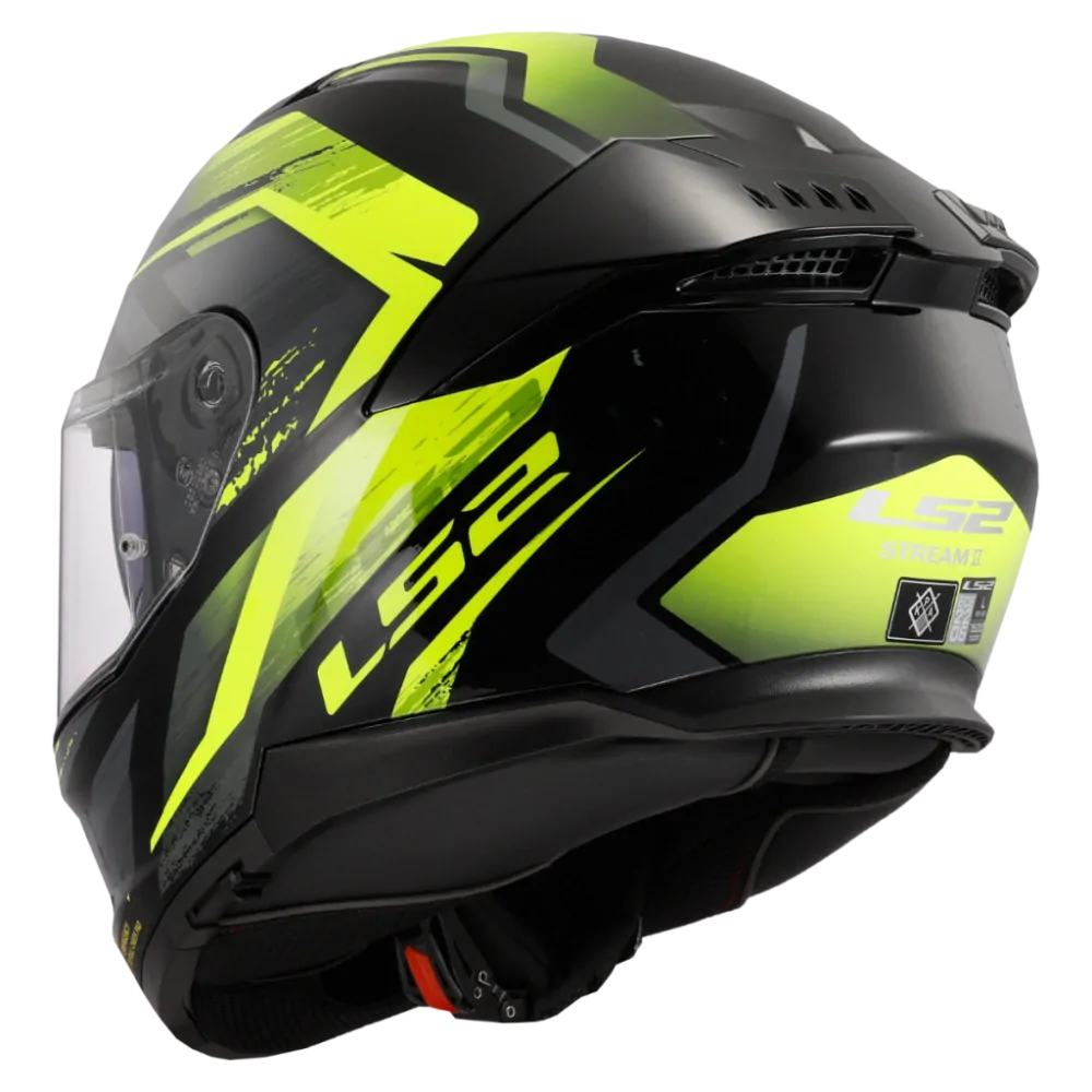 LS2 Integrální moto přilba FF808 STREAM II FURY BLACK H-V YELLOW
