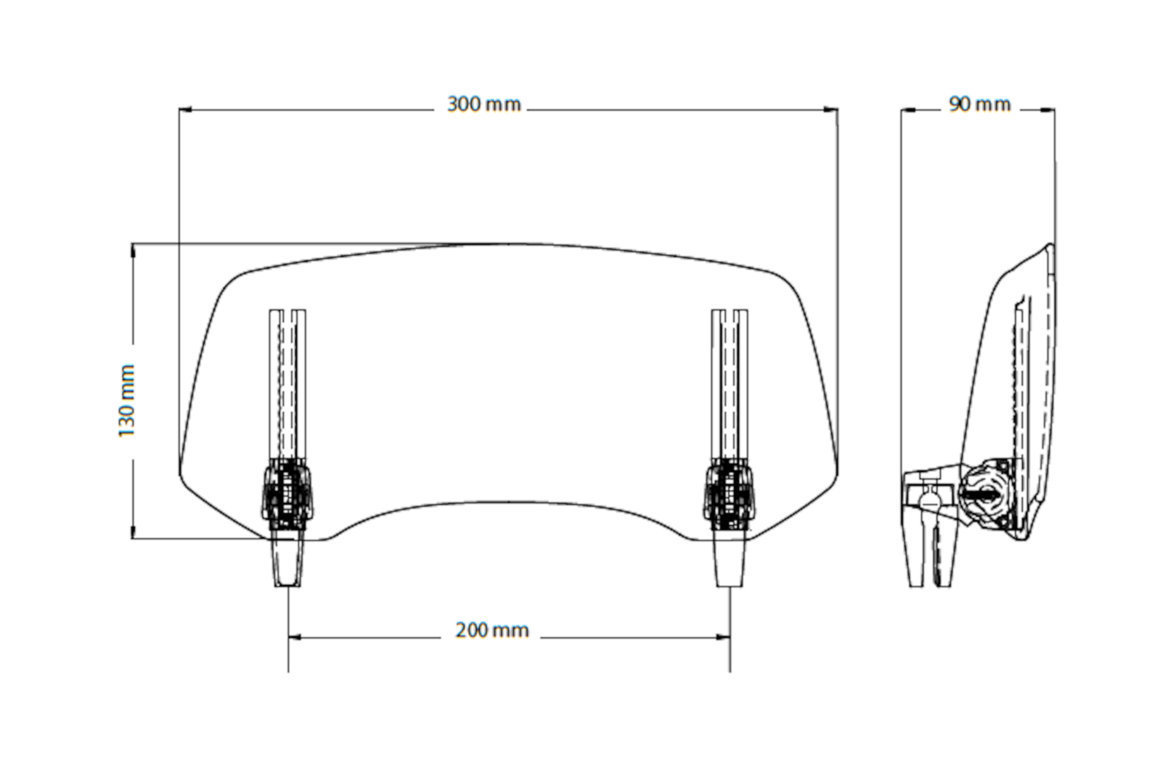 Přídavné plexi nastavitelné PUIG 2.0 20764H clip-on kouřová