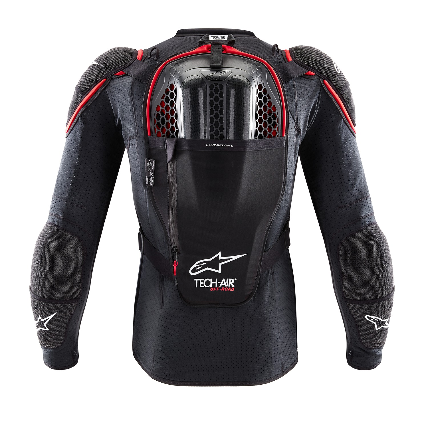 AIRBAGOVÁ VESTA TECH-AIR®OFF-ROAD SYSTEM, ALPINESTARS (ČERNÁ/ČERVENÁ)