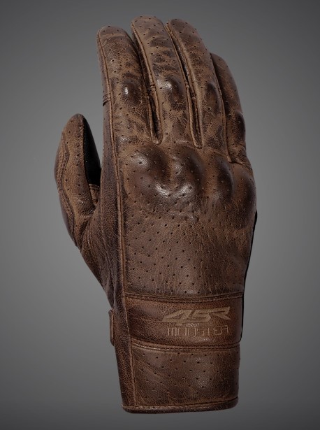 4SR Pánské kožené moto rukavice MONSTER EVO BROWN