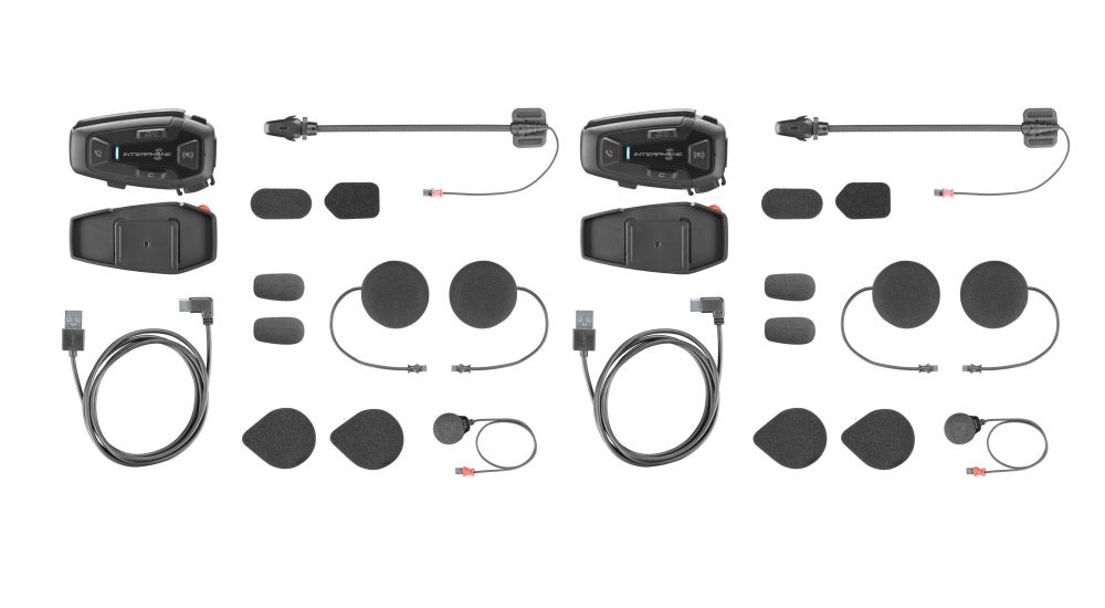 Bluetooth headset pro uzavřené a otevřené přilby Interphone U-COM8R, Twin Pack