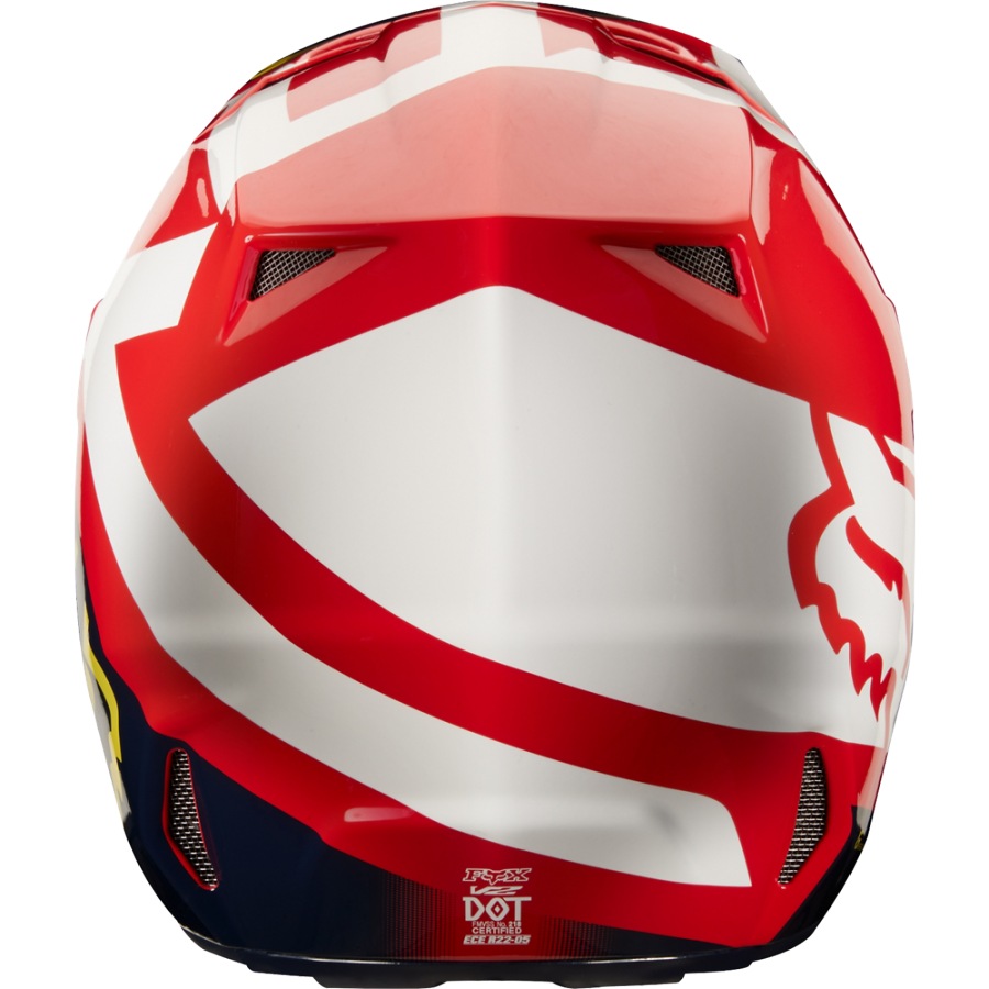 Pánská moto helma FOX V2 Preme červeno modrá
