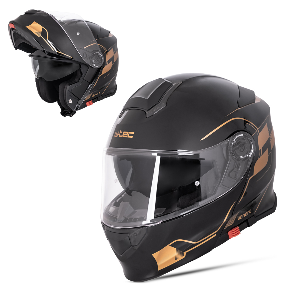 Přilba W-TEC výklopná Venero Black Gold