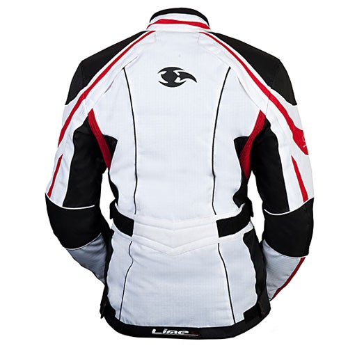 MBW Dámská textilní moto bunda NIKITA bílo červená