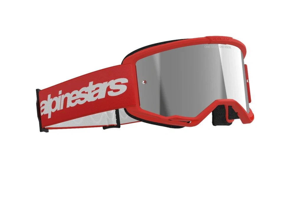 Alpinestars brýle VISION 3 WORDMARK, ALPINESTARS (červená, zrcadlové stříbrné plexi)