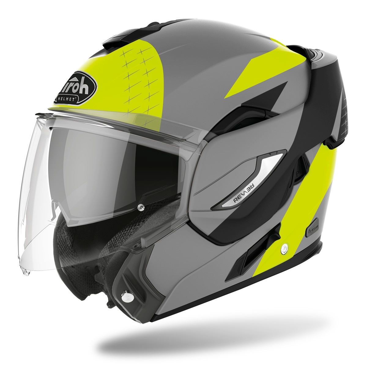 AIROH Překlopná moto přilba REV19 LEADEN žlutá