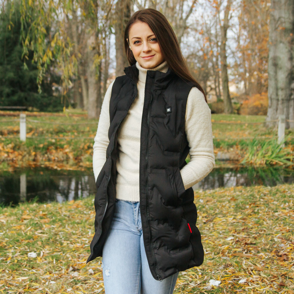  Dámská vyhřívaná vesta inSPORTline WARMelong - černá