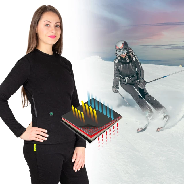 Dámské vyhřívané triko W-TEC Insulong Lady - černá