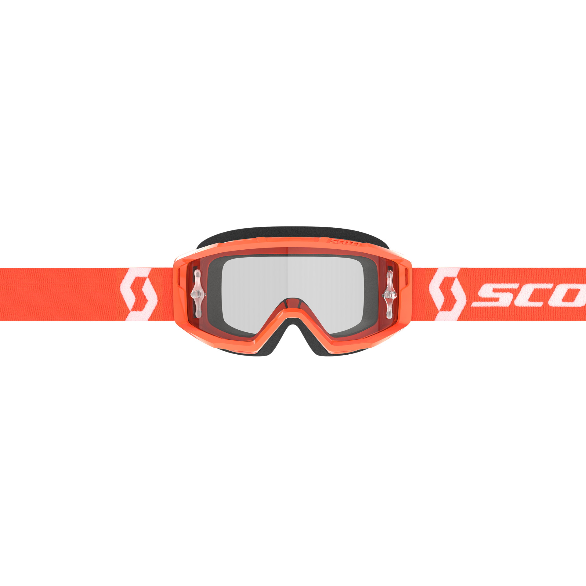 SCOTT Motokrosové brýle PRIMAL CLEAR orange white clear works