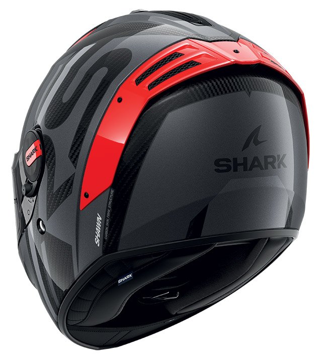 SHARK Integrální moto přilba Spartan RS Carbon Shawn černá červená