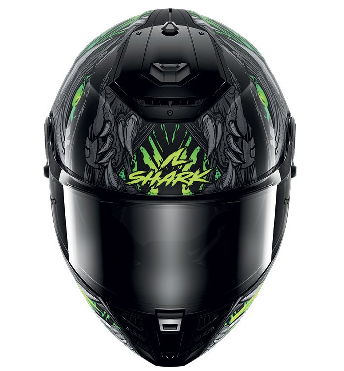 SHARK Integrální moto přilba Spartan RS Shaytan černá zelená