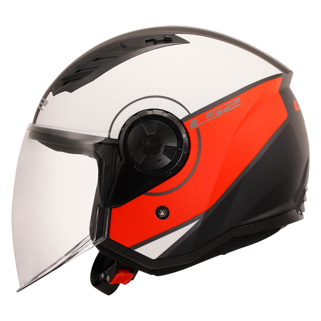 LS2 Otevřená moto přilba OF616 AIRFLOW II COVER MATT WHITE RED