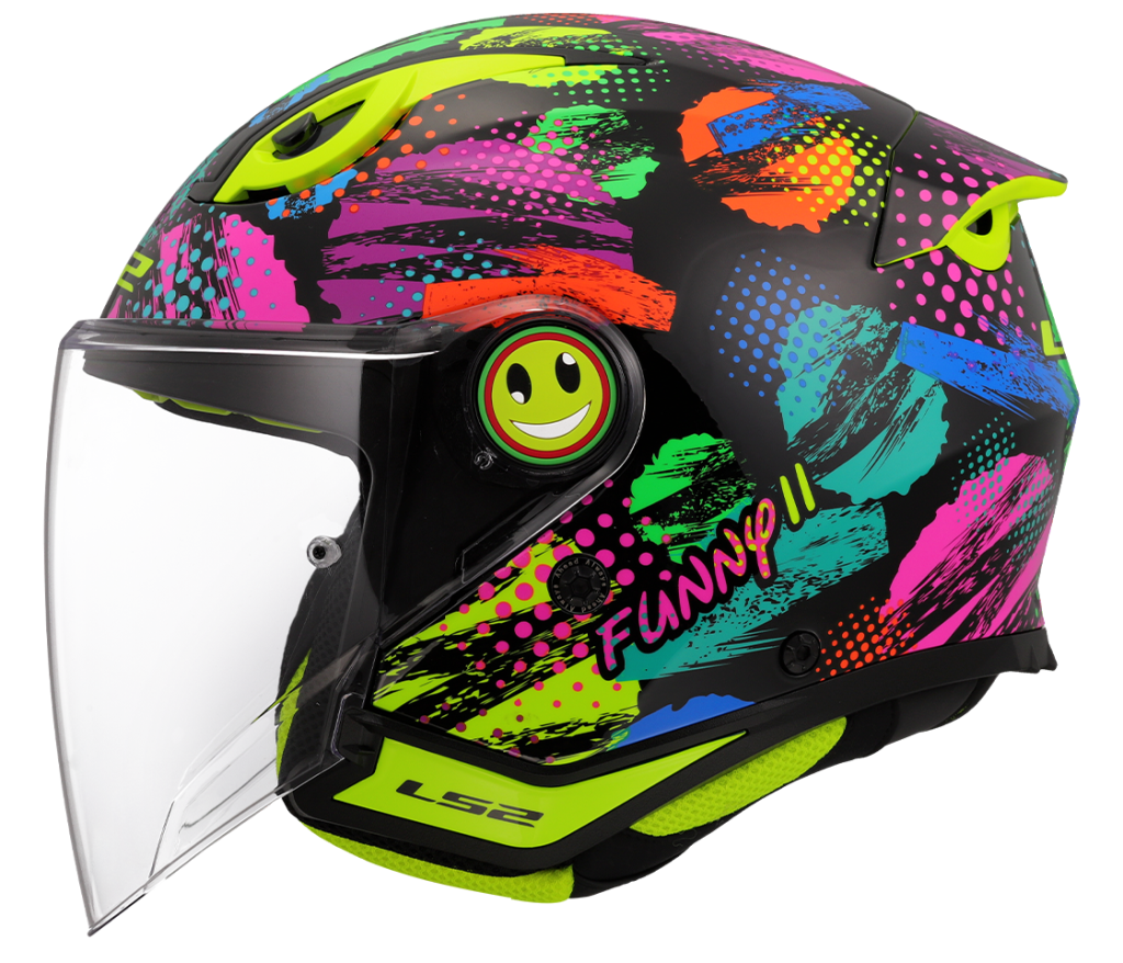LS2 Dětská otevřená moto přilba OF622 FUNNY II JOY BLACK