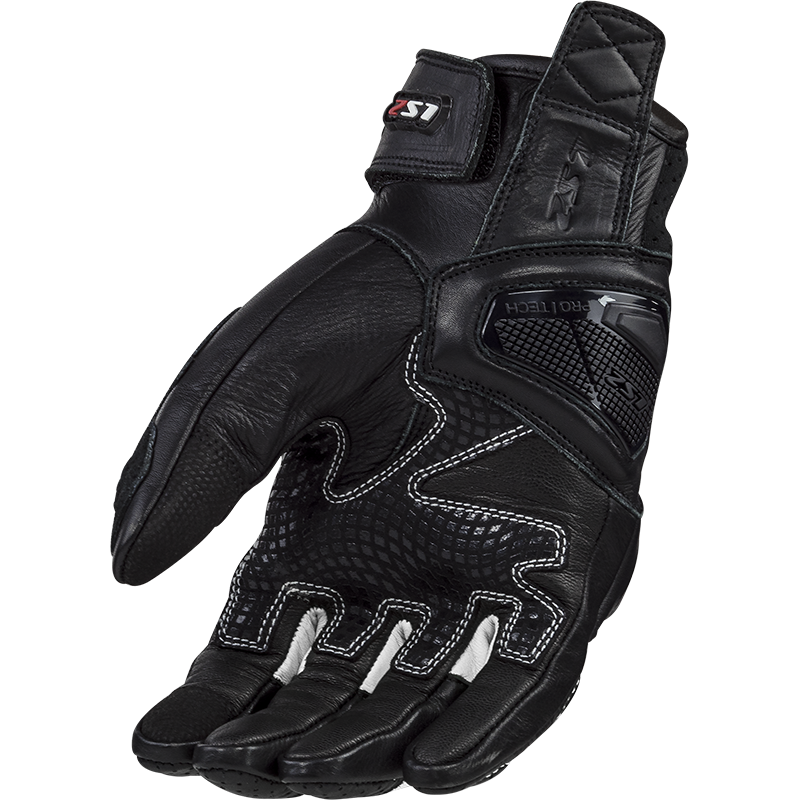 LS2 Pánské kožené moto rukavice SPARK 2 LEATHER MAN GLOVES BLACK WHITE