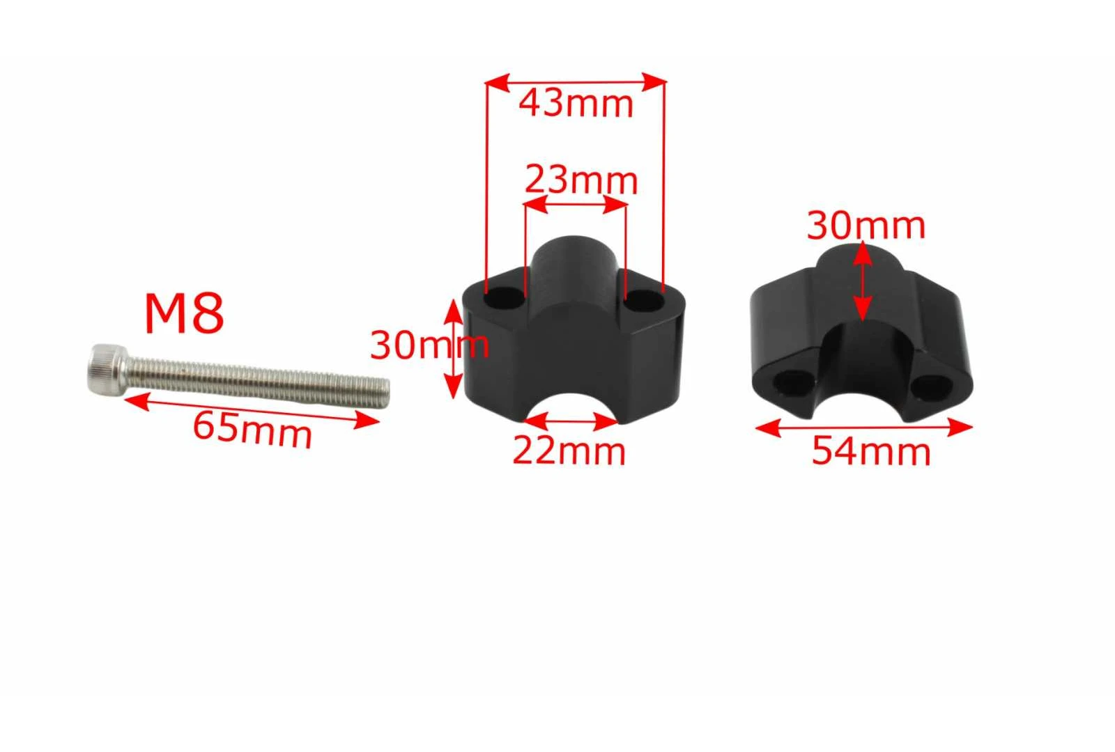Zvýšení řídítek Arc 30, 22mm černá