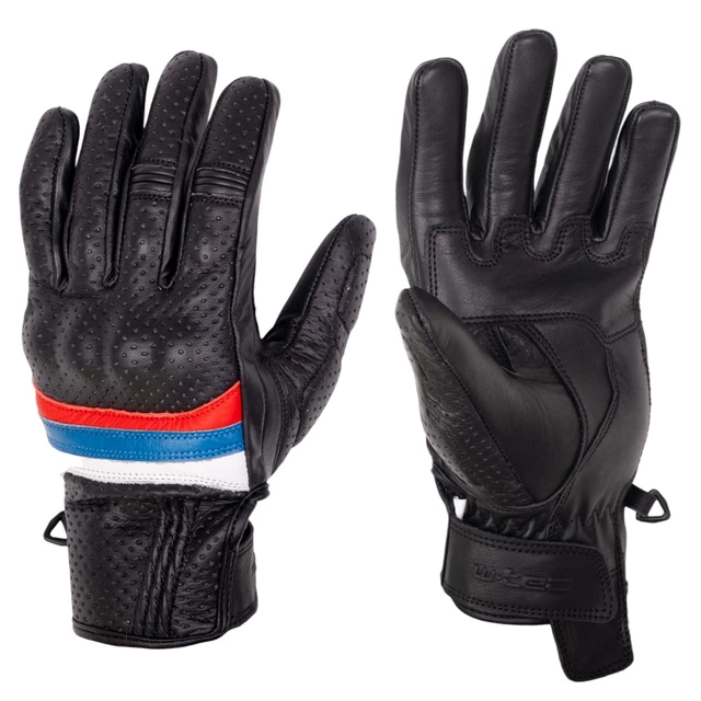Letní kožené moto rukavice W-TEC Laudero černé