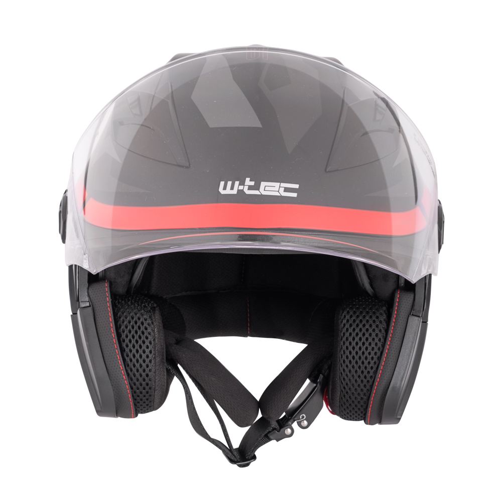 W-TEC Otevřená moto přilba Barcela Vermella černá červená