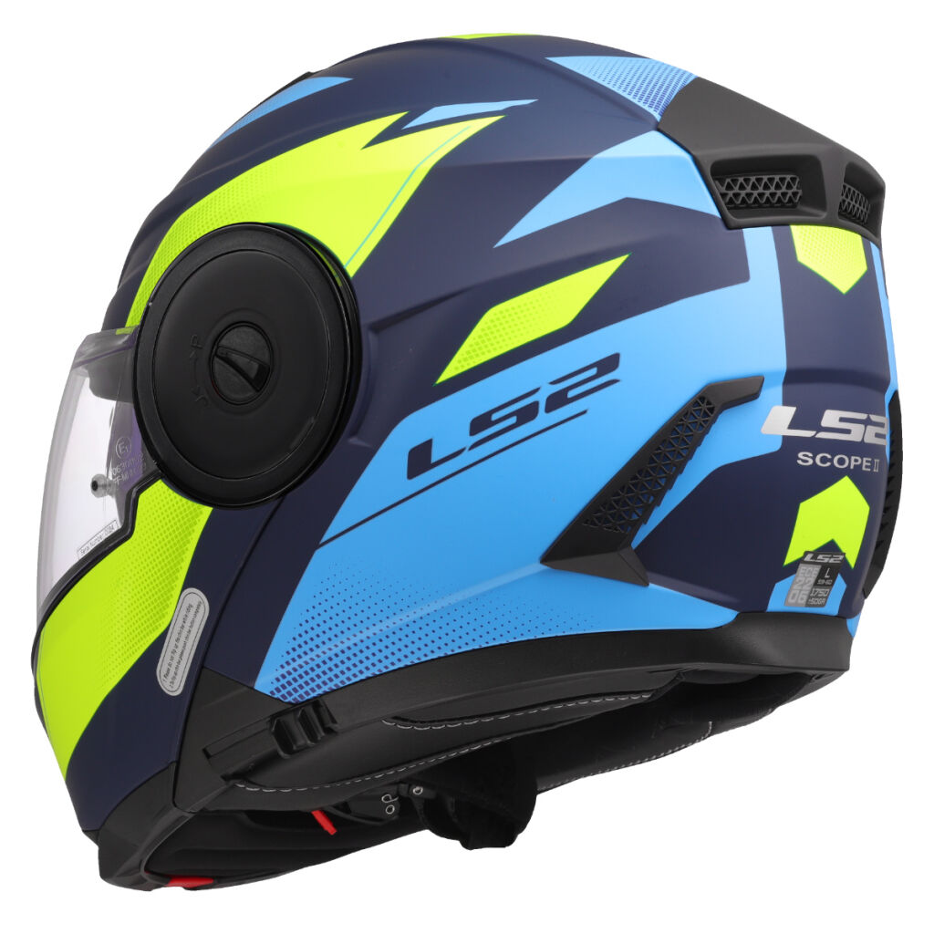 LS2 Výklopná moto přilba FF902 SCOPE II DURIA BLUE H-VIS YELLOW