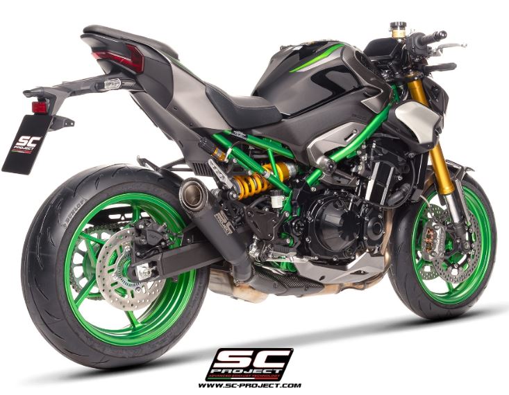 SC-PROJECT KAWASAKI Z900 2025- Titanový výfuk S1 matně černý homologovaný 