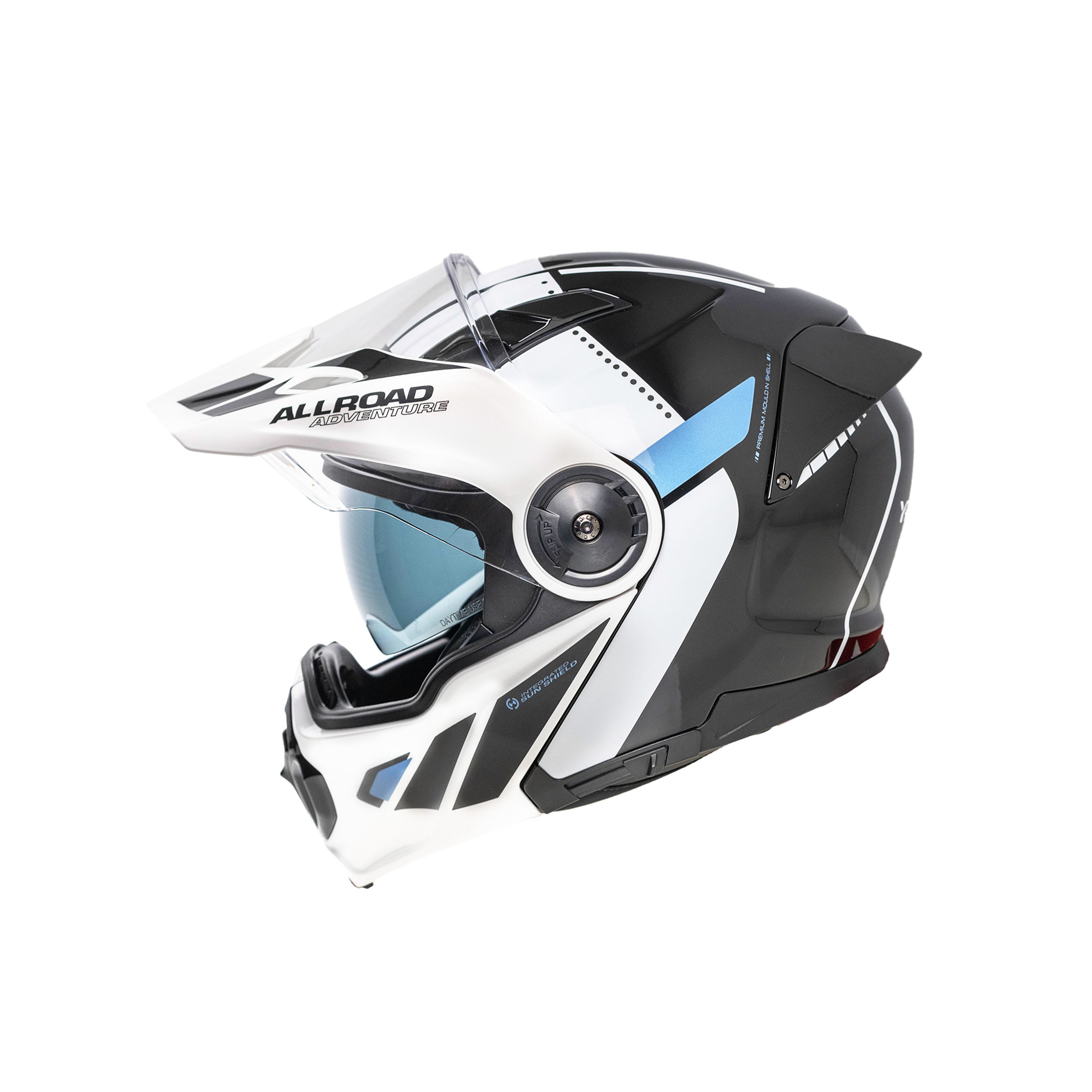 YOHE Enduro moto přilbaFG102 Double Visor Černá Bílá Modrá