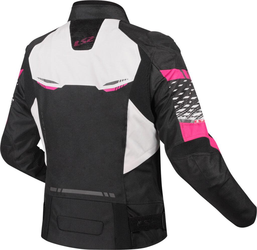 LS2 Dámská moto bunda APEX LADY JACKET BLACK WHITE PINK