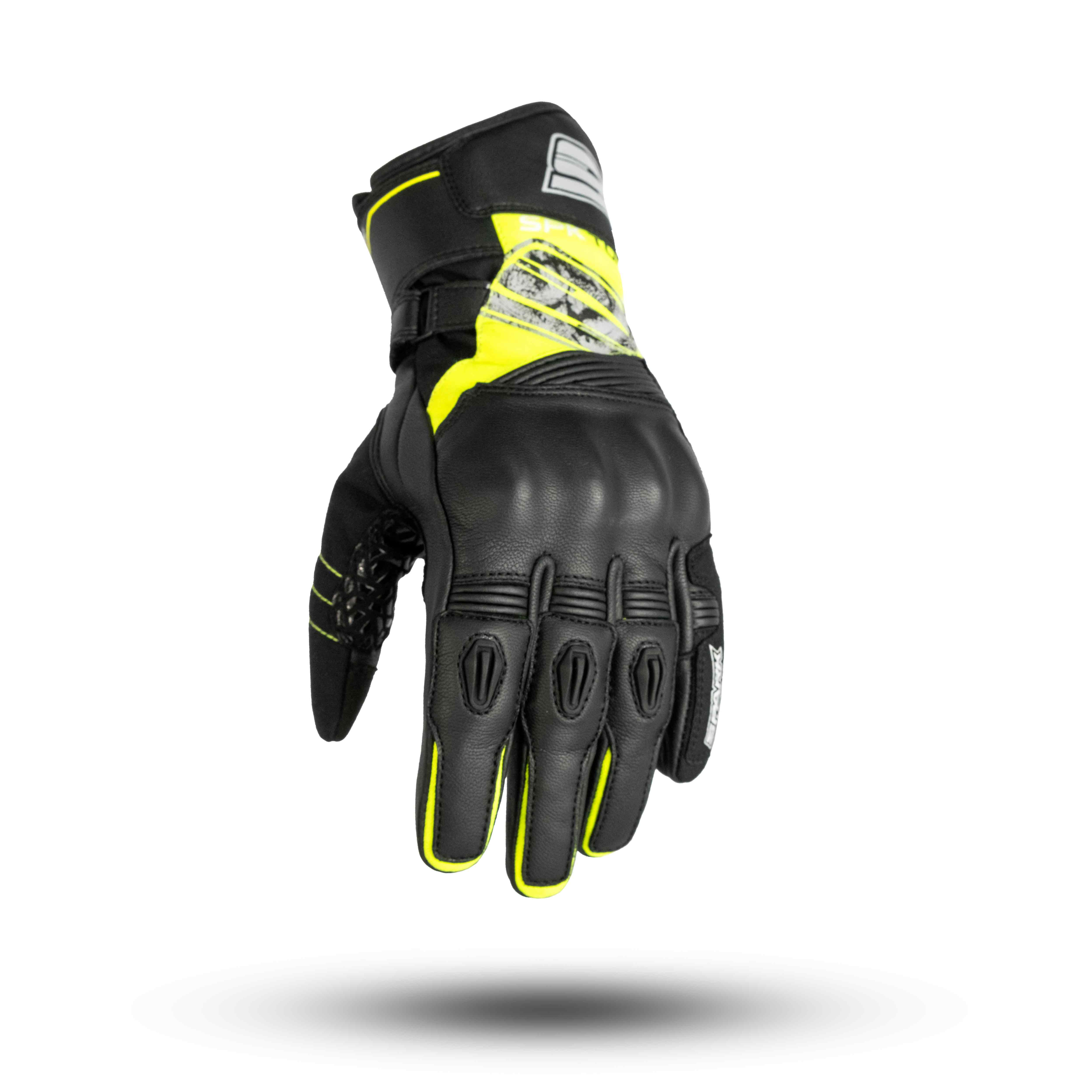 Pánské kožené moto rukavice SPARK CRUISE fluo
