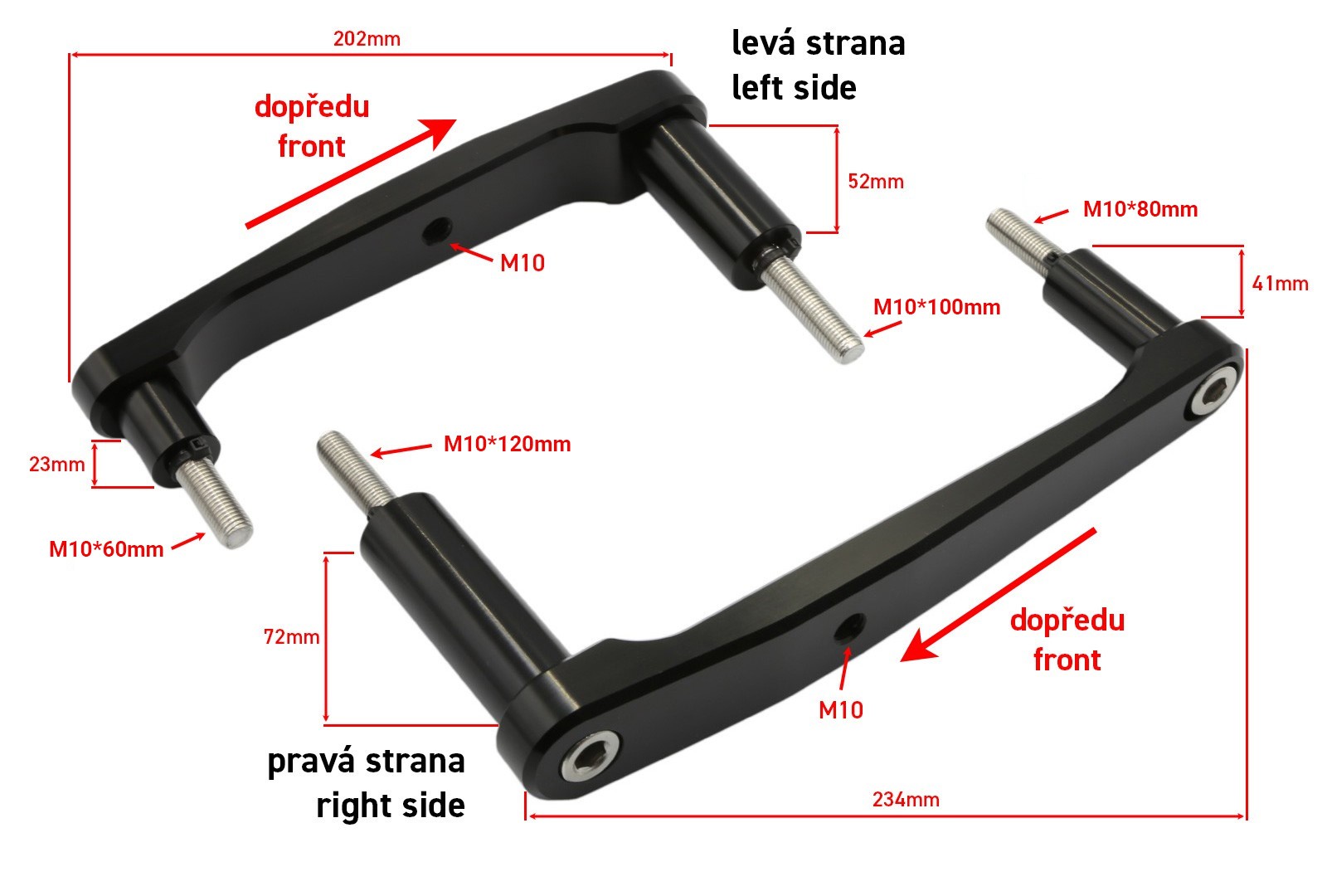 SEFIS TECH padací protektory Kawasaki Z900 2019-2025 červená