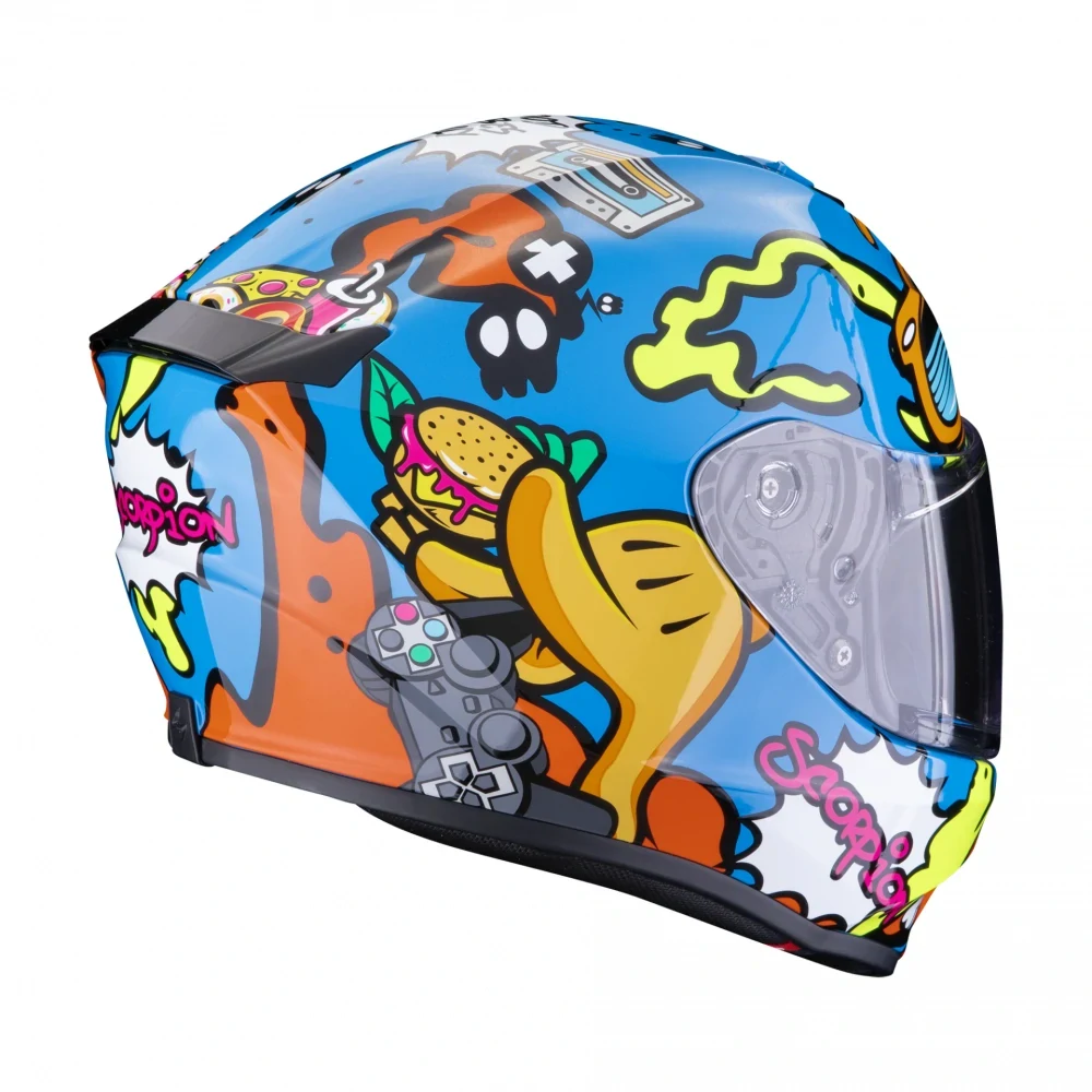 SCORPION integrální dětská přilba EXO-JNR Air Fun (modro/oranžová)