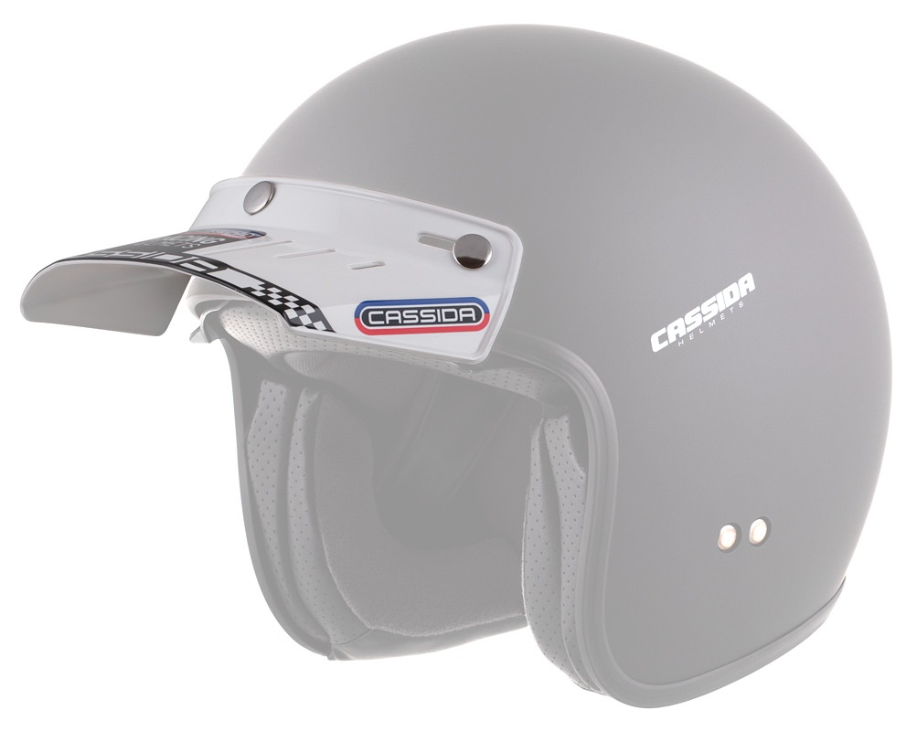 CASSIDA plochý kšilt Oxygen/Eso Racing Spirit (bílý, cvakání na druky)