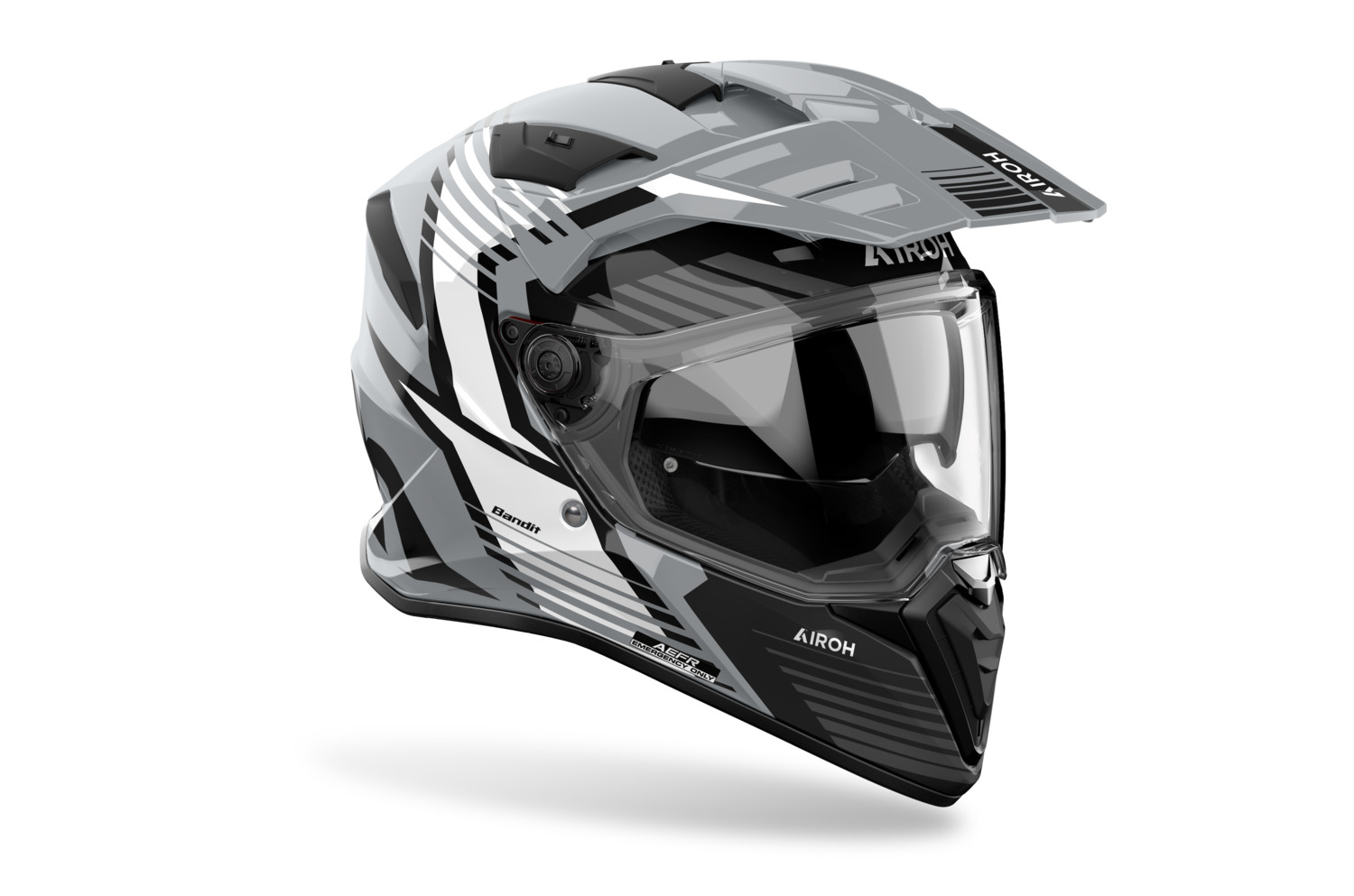 AIROH Enduro moto přilba BANDIT Spicy šedá lesklá
