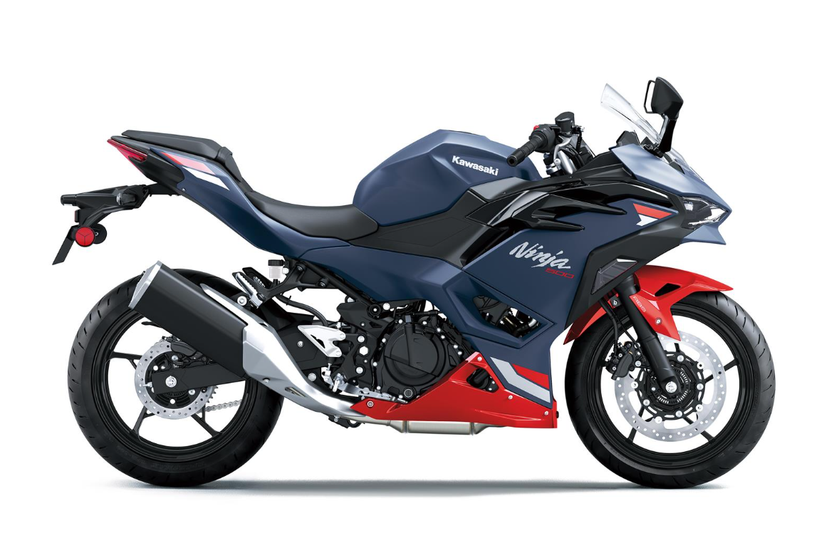 KAWASAKI Ninja 500 SE MY26 Metallic Matte Twilight Blue / Candy Persimmon Red