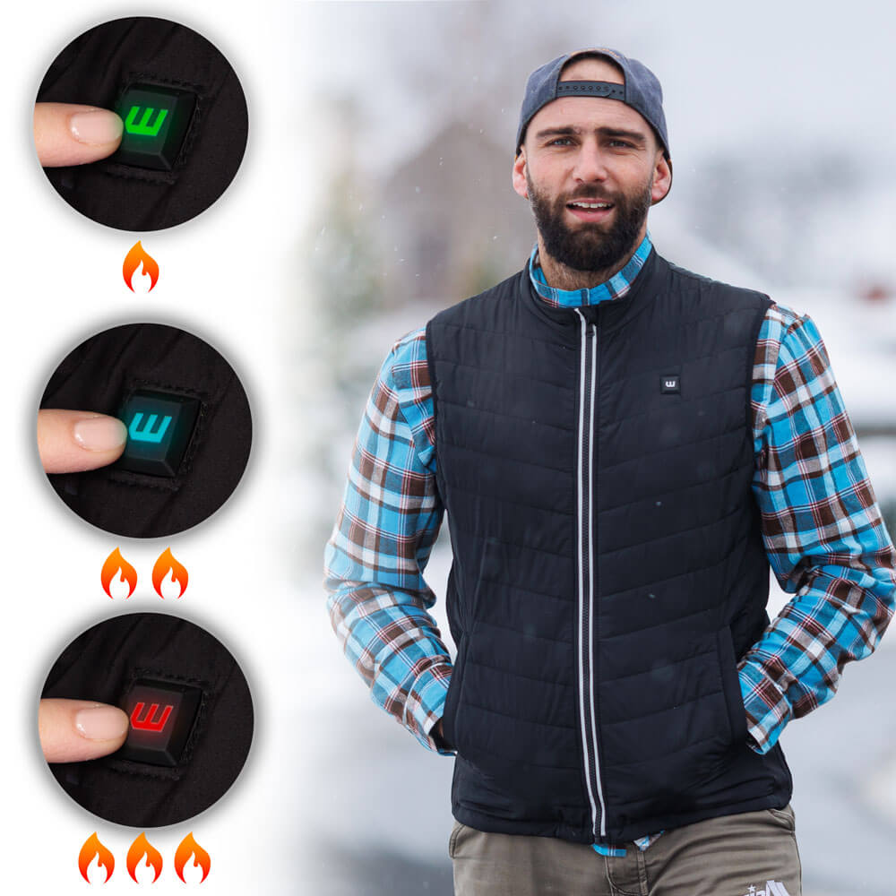 Pánská vyhřívaná vesta W-TEC HEATstem - černá