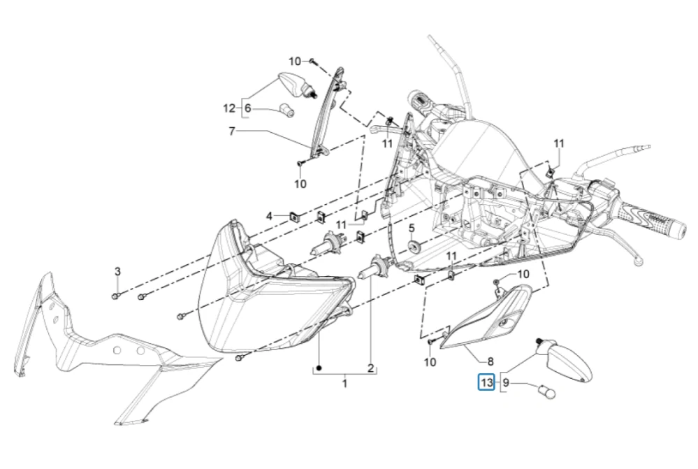 Piaggio MP3 300 Yourban - Levý přední blinkr