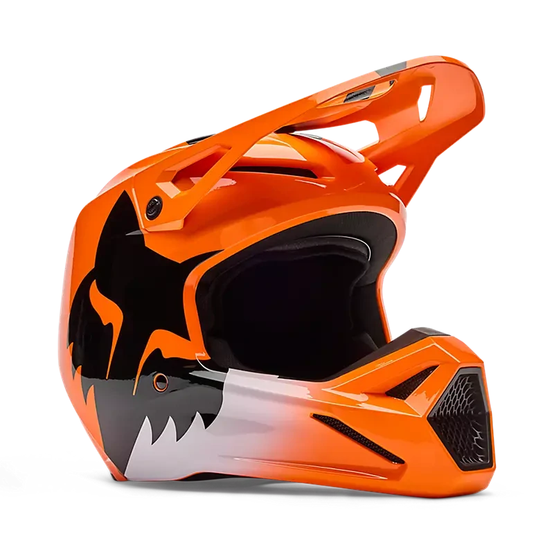 Pánská moto helma FOX V1 Shield fluo oranžová
