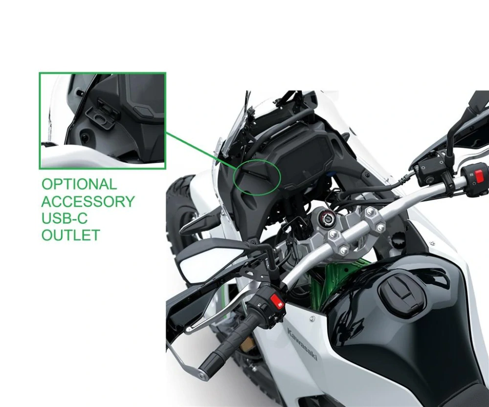 USB-C zásuvka (integrovaná) pro KAWASAKI KLE500