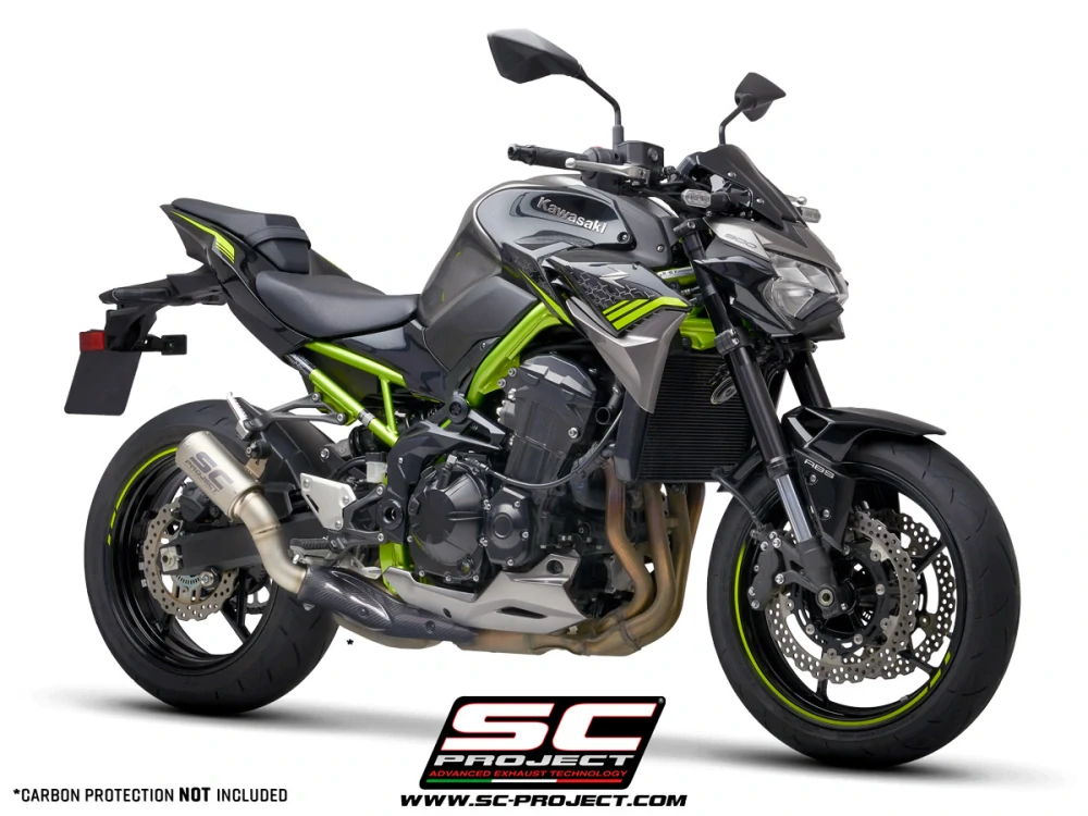 SC-PROJECT KAWASAKI Z900 A2 (2017-2020) Titanový výfuk CR-T s mřížkou proti kamenům (BEZ tepelné ochrany z uhlíkových vláken)  EURO 4