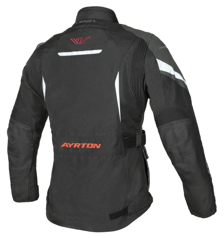 AYRTON Dámská moto bunda Teressa II Černá/šedá/červená/fluo