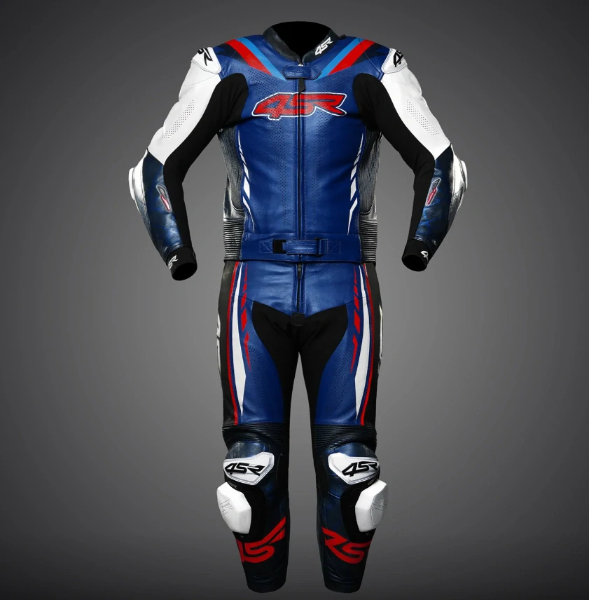 4SR Dvoudílná kožená moto kombinéza RR EVO III P.Blue AR