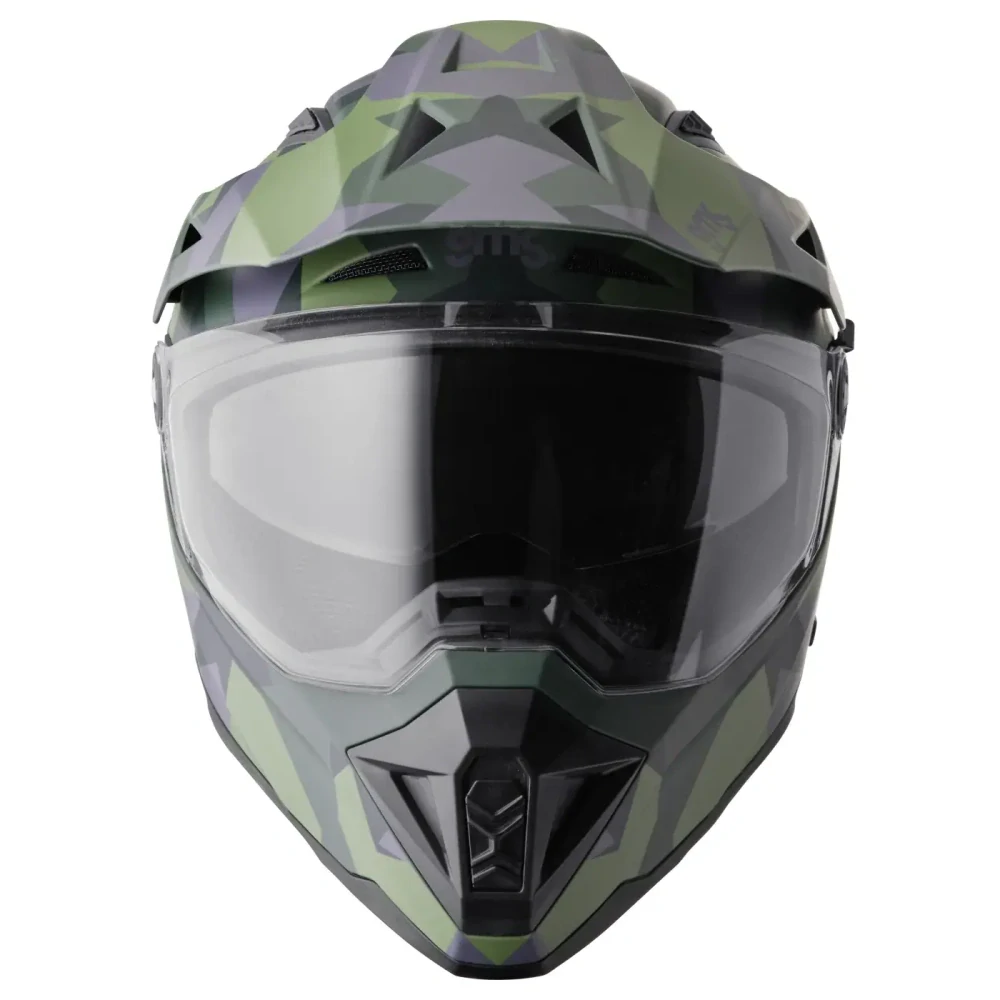 GMS enduro přilba ADVENTUS CAMO matně zeleno-černo-maskáčová