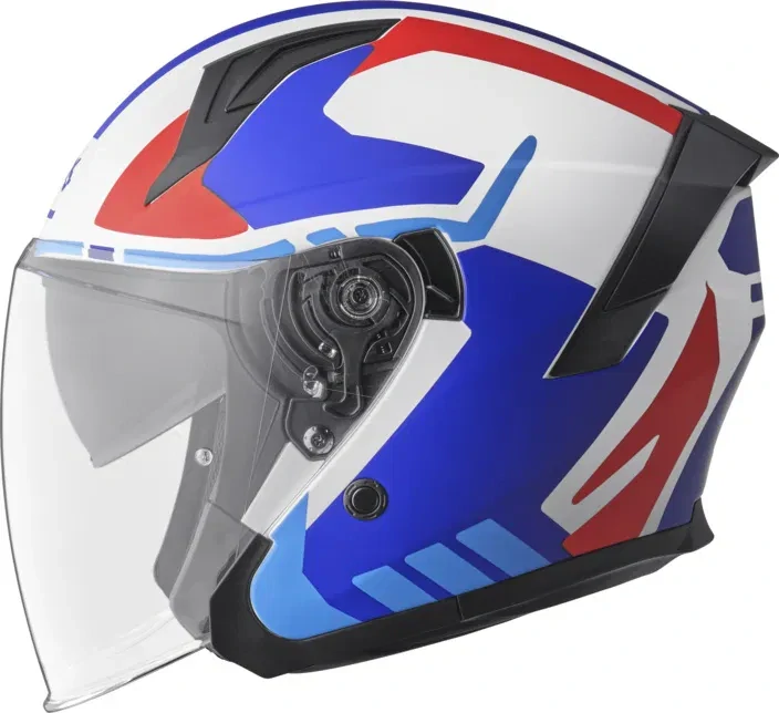 GMS Otevřená moto přilba VECTUS modro-červeno-bílá