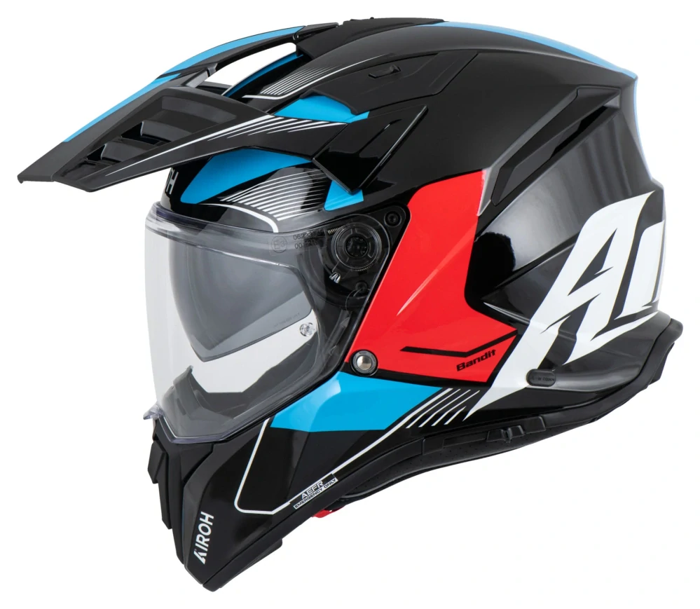 AIROH Enduro moto přilba BANDIT TUNE černá/modrá/červená