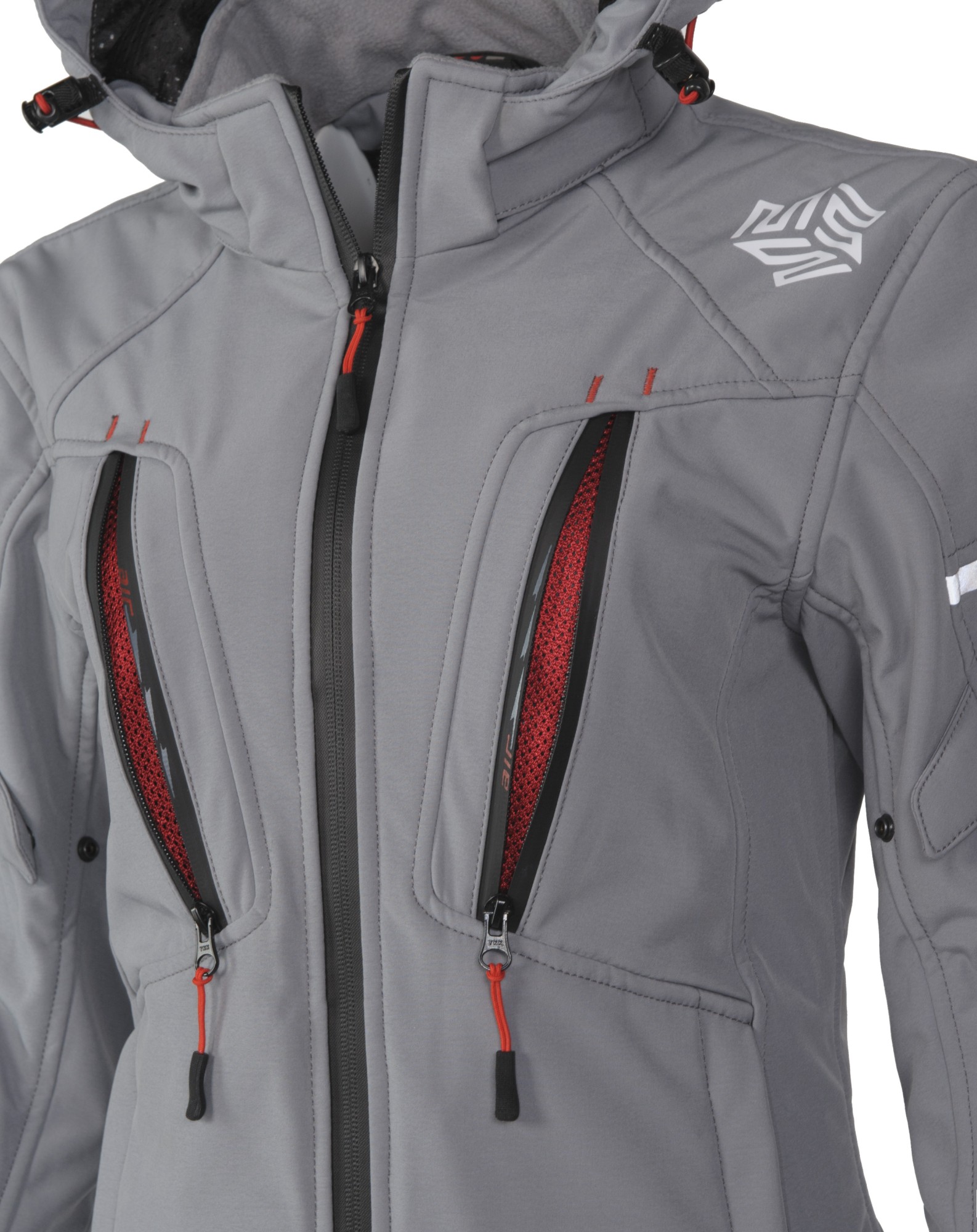 MBW Dámská softshell moto bunda HANA stone grey
