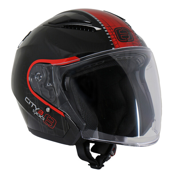 SPEEDS skúrtová moto přilba City III Black/red